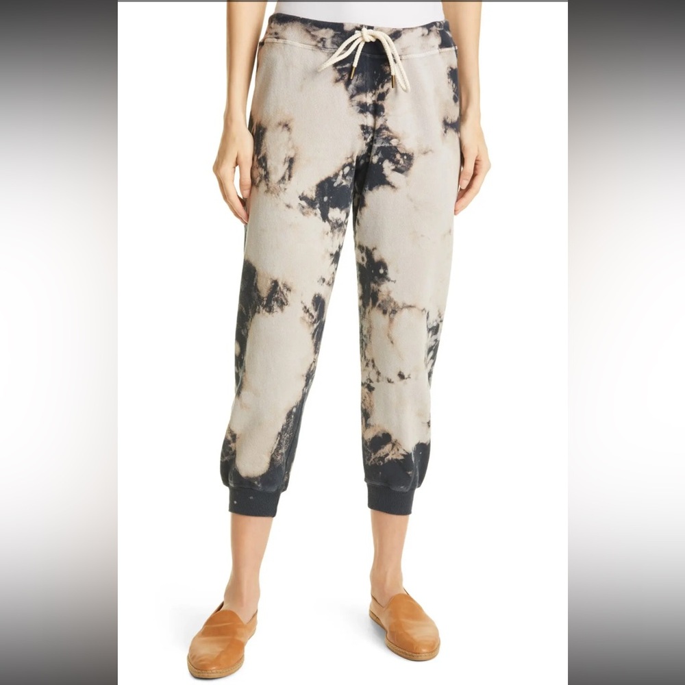 THE GREAT Crop Sweatpants in Black Cloud Wash Size 2